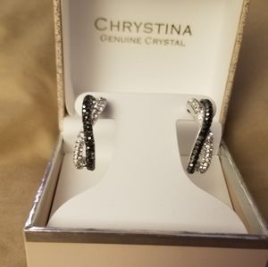 NWT CHRYSTINA GENUINE CRYSTAL EARRINGS